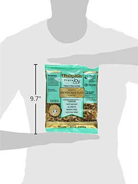 Tinkyada cooked elbow pasta serving, gluten-free and ready to mix.