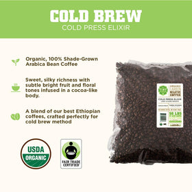 Tiny Footprint Coffee Cold Press Elixir brew glass: precise method for consistent flavor.