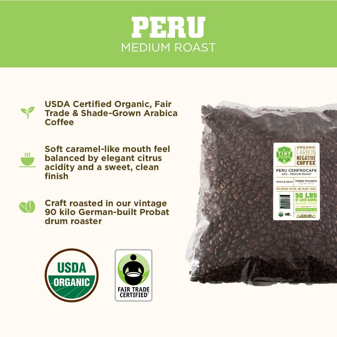 Tiny Footprint Coffee fair trade organic arabica for responsible sourcing.