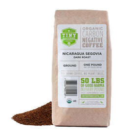 Tiny Footprint Coffee Nicaragua Segovia ground 16oz bag for everyday brewing and carbon awareness