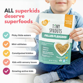 Tiny Sprouts allergen-safe label signals purity and safety.