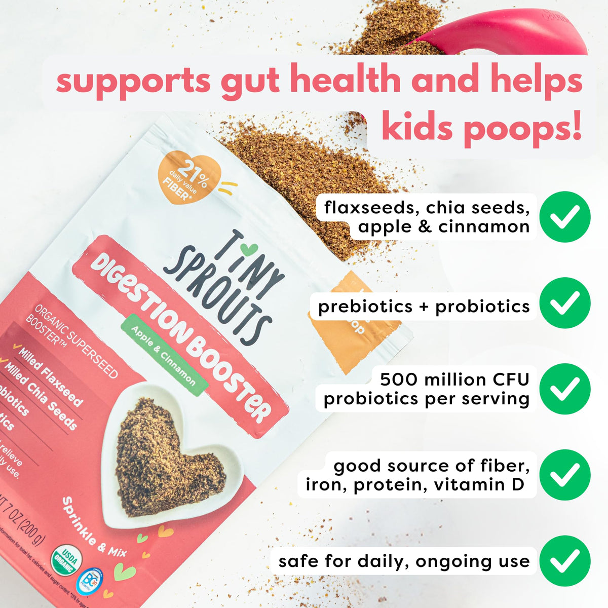 Tiny Sprouts Brain Booster smoothie-blend ready to boost focus in the morning