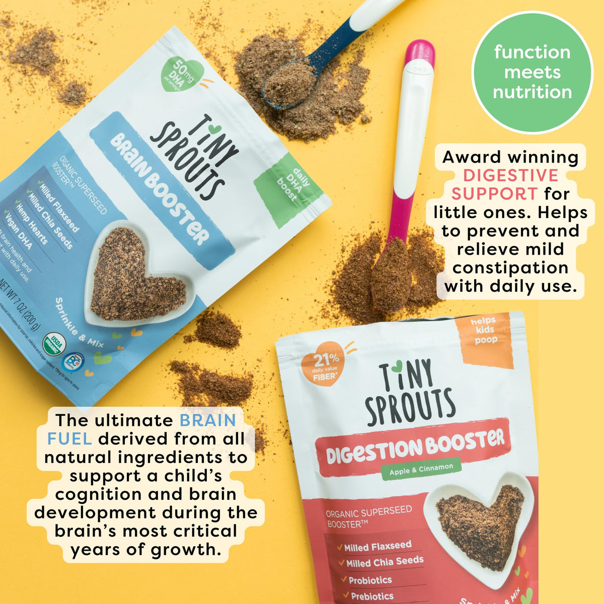 Tiny Sprouts Digestion Booster bottle pour promoting regularity and gut comfort
