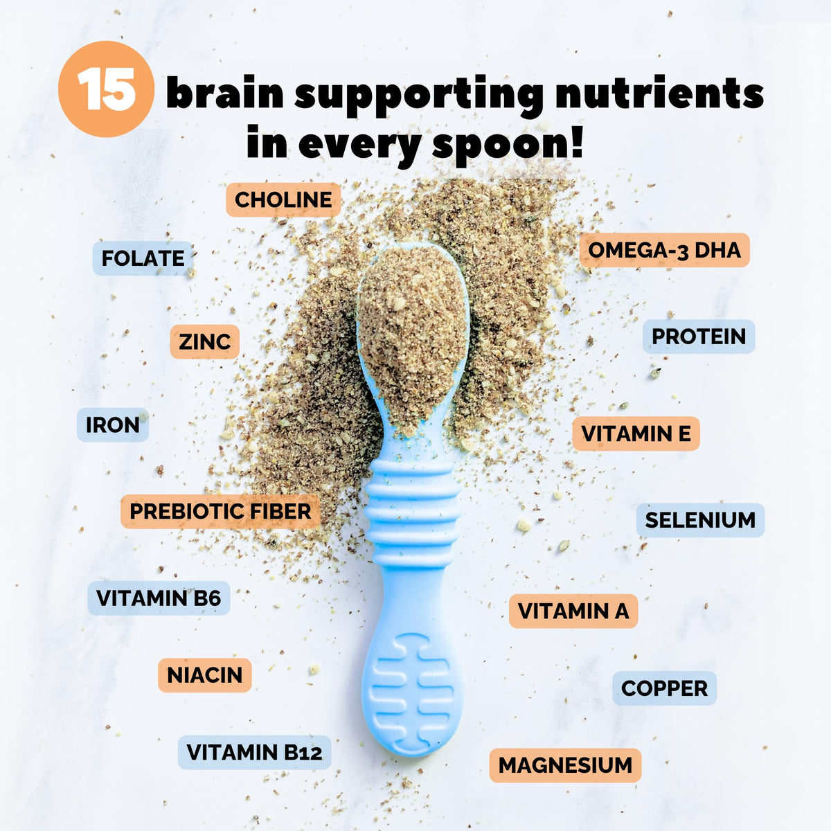 Kid enjoying oatmeal with Tiny Sprouts seed mix for energy