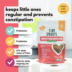 Tiny Sprouts sprinkle-ready mix over oats, muffins, and smoothies