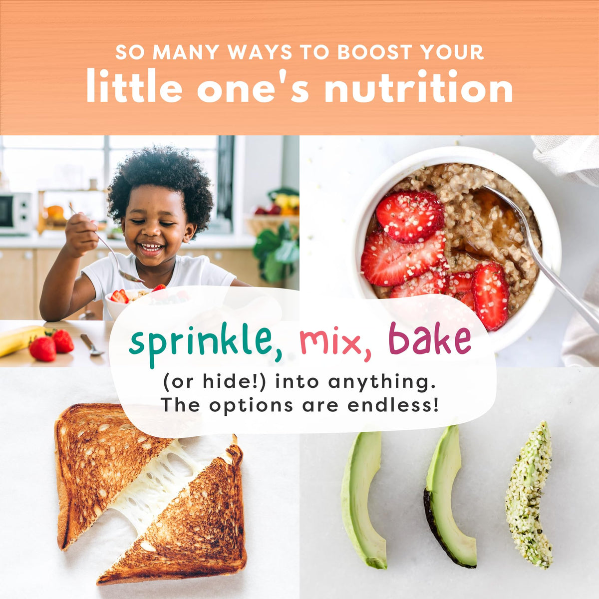 Tiny Sprouts yogurt and oats setup with a subtle nutty flavor boost.