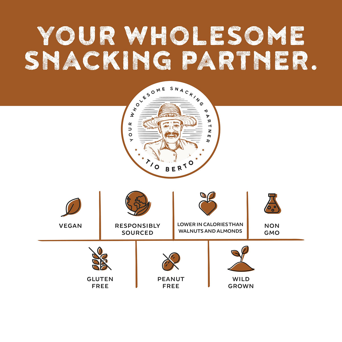 Tio Berto Baru Nuts sprinkled into trail mix for energy and fiber.