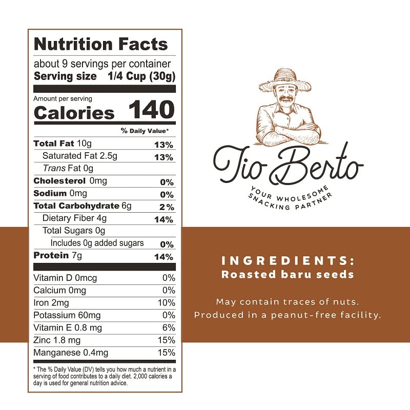 Tio Berto Keto Baru not salted nuts, lower-sodium option for mindful snacking