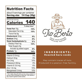 Tio Berto Keto Baru not salted nuts, lower-sodium option for mindful snacking
