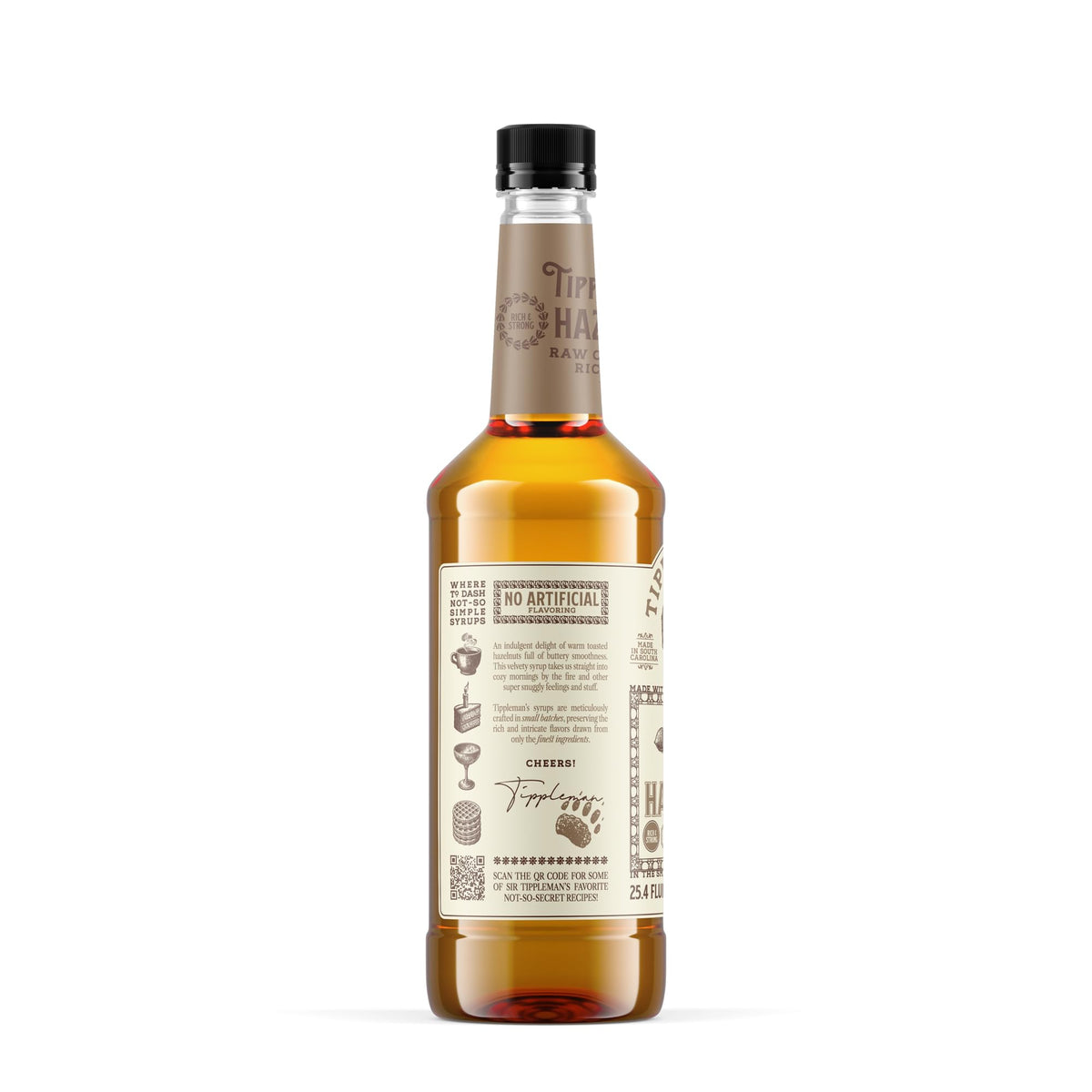 Tippleman's Hazelnut Coffee Syrup bottle 750ml for everyday use.