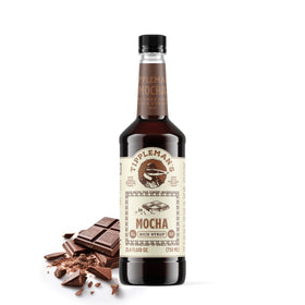 Tippleman's Mocha Coffee Syrup bottle showing rich flavor for lattes and desserts