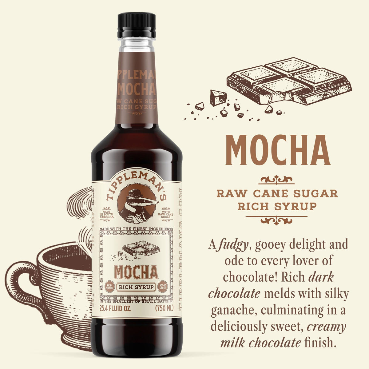 Tippleman's Mocha Syrup on an espresso shot highlights dark chocolate notes