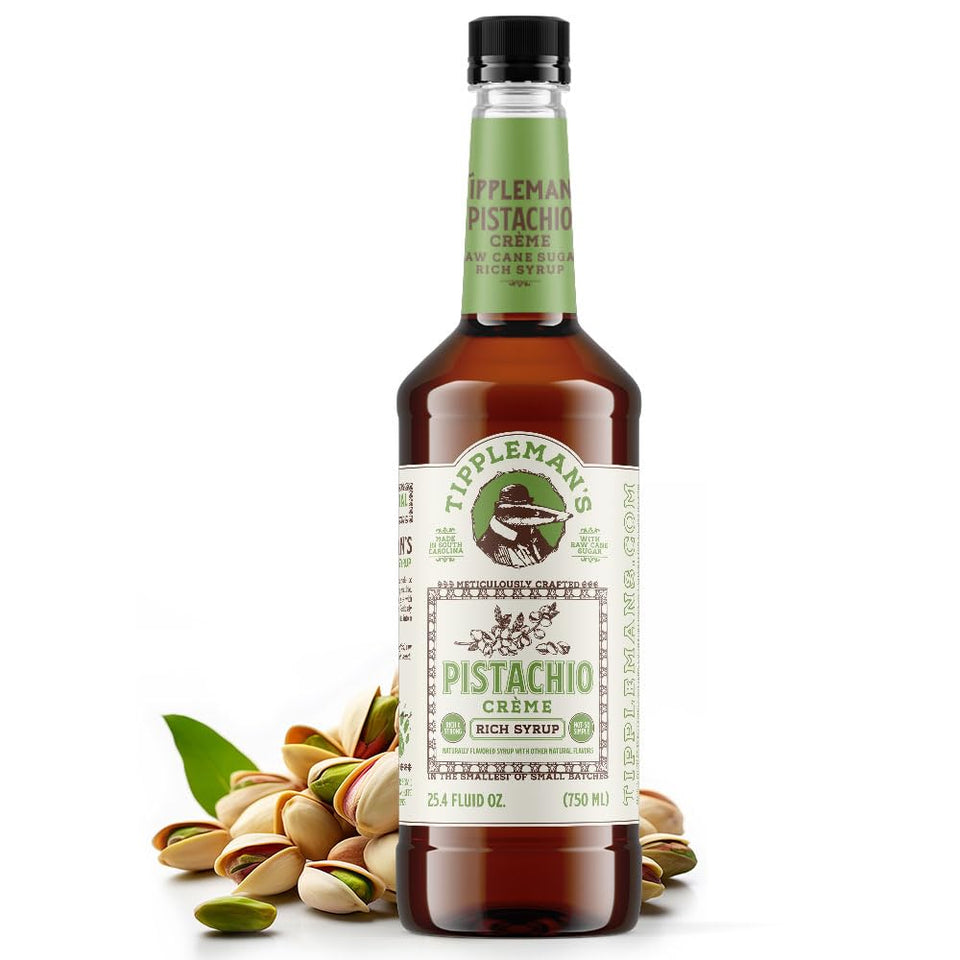 Tippleman's Pistachio Creme syrup bottle, ideal for rich pistachio lattes