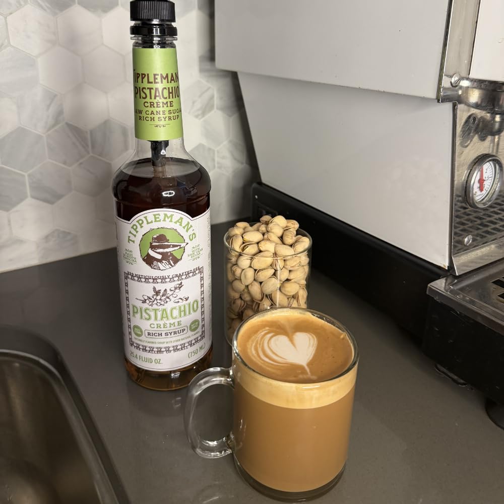 Cafe counter with Tippleman's Pistachio Creme ready to pour