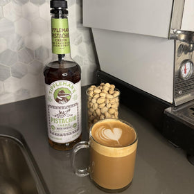 Cafe counter with Tippleman's Pistachio Creme ready to pour