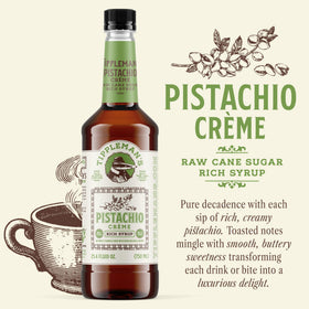 Drizzled Tippleman's Pistachio Creme over vanilla bean ice cream