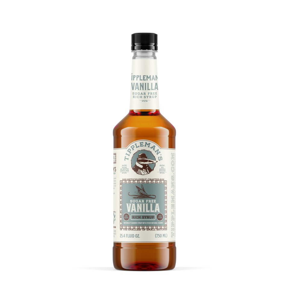 Tippleman's Sugar-Free Vanilla Syrup bottle for keto-friendly coffee flavor