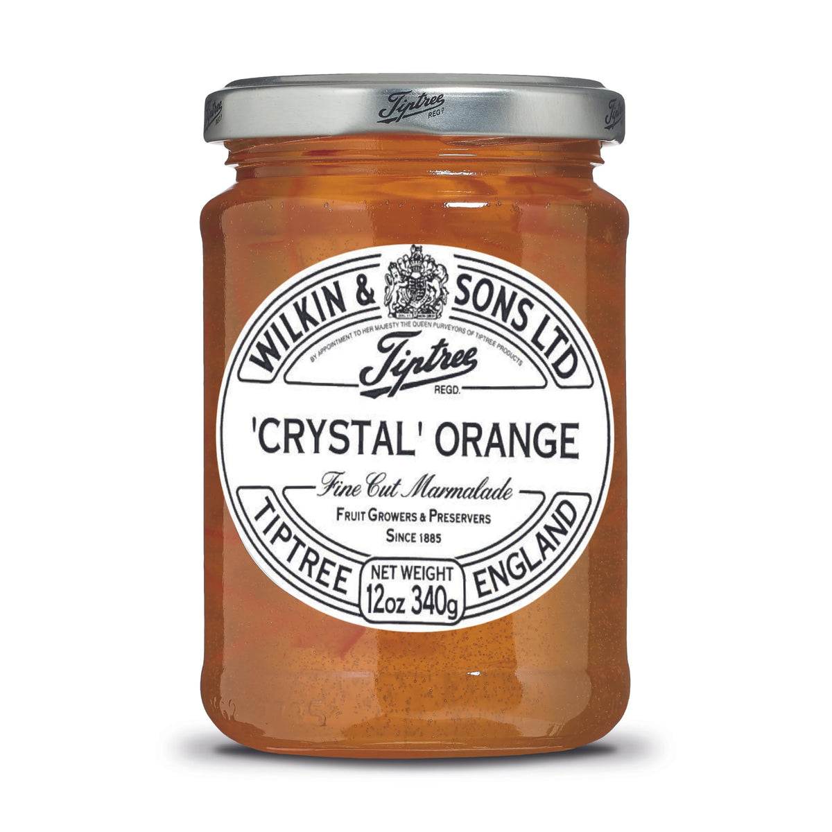 Tiptree Crystal Orange Marmalade jar, glossy Seville orange spread for breakfast