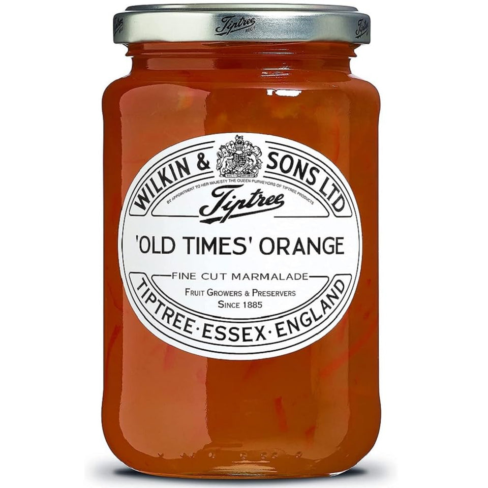 Tiptree Old Times orange marmalade jar ready for breakfast spread.