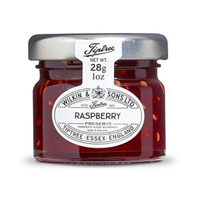 Tiptree Raspberry Preserve Minis jars on display, a quick breakfast option