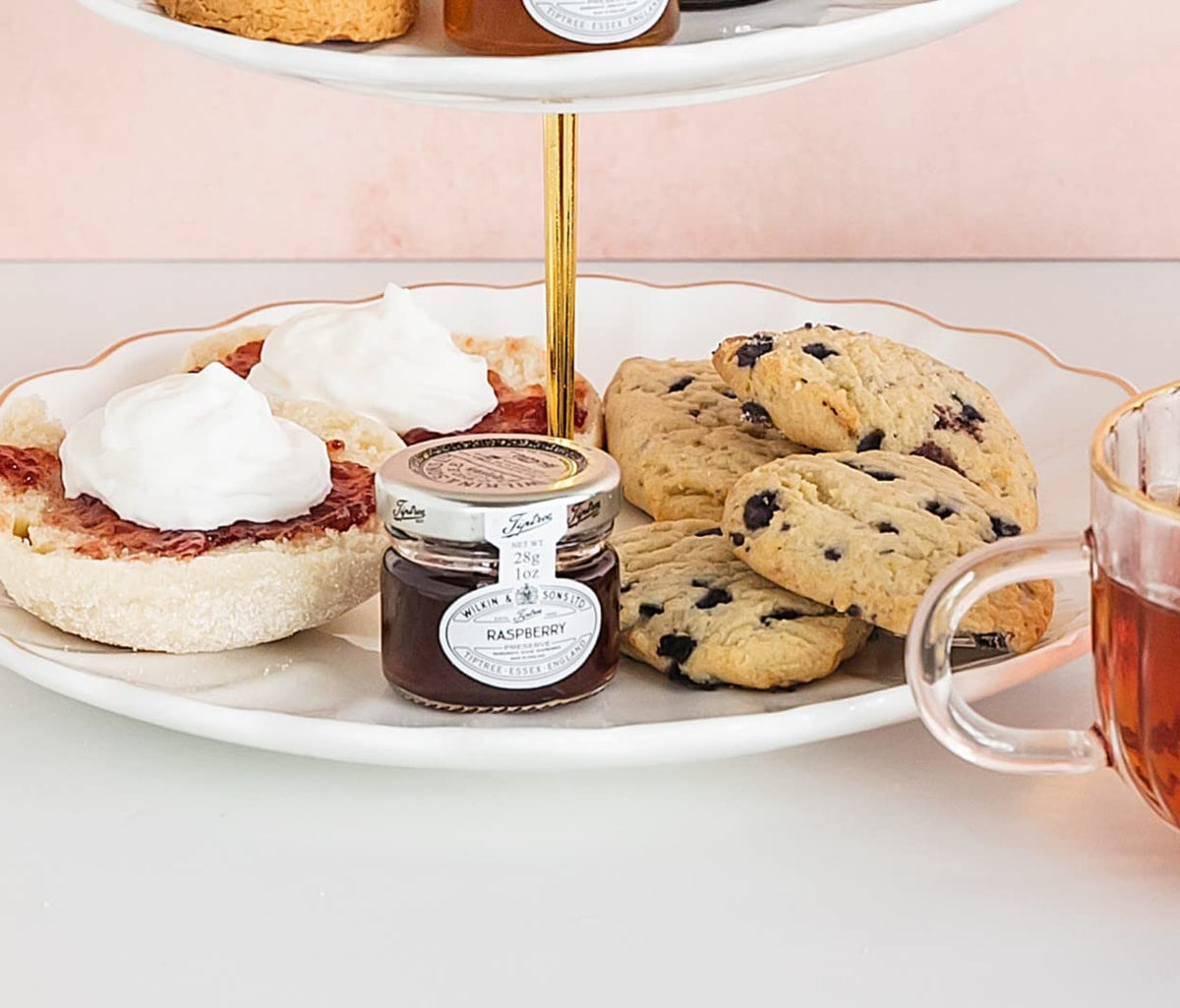 Tiptree Raspberry Preserve Minis with Brie for gourmet pairing