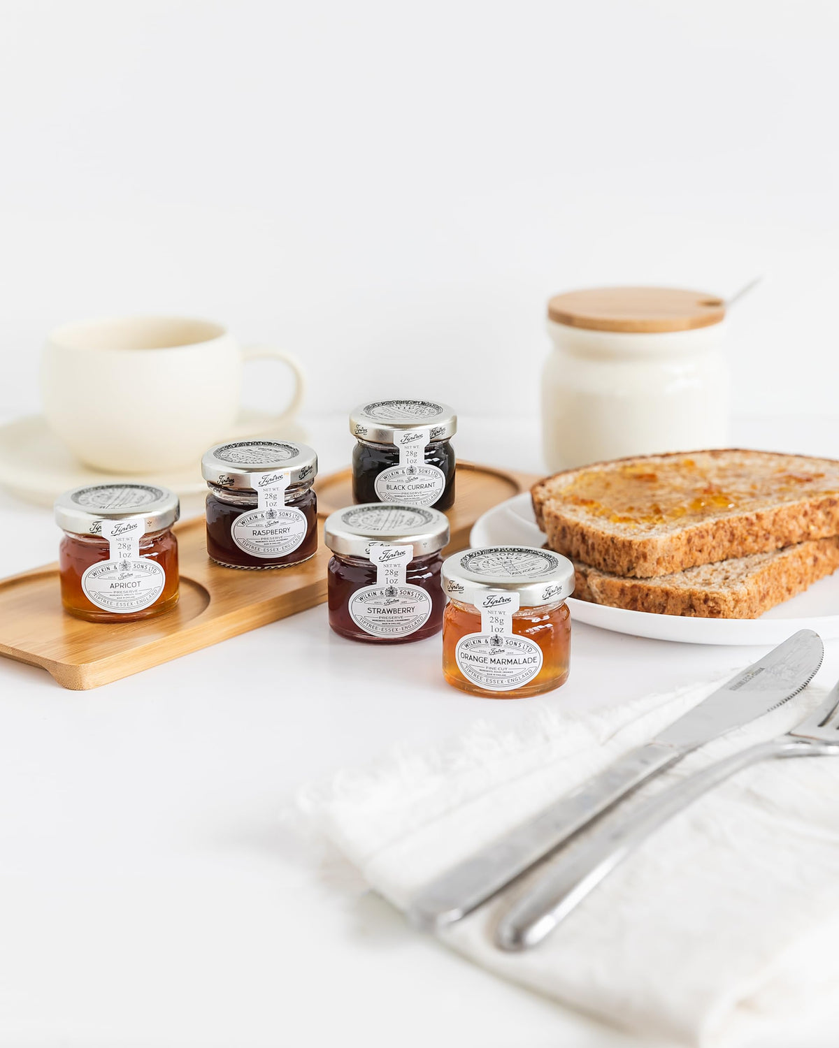 Tiptree Minis on toast highlighting easy spread and versatility