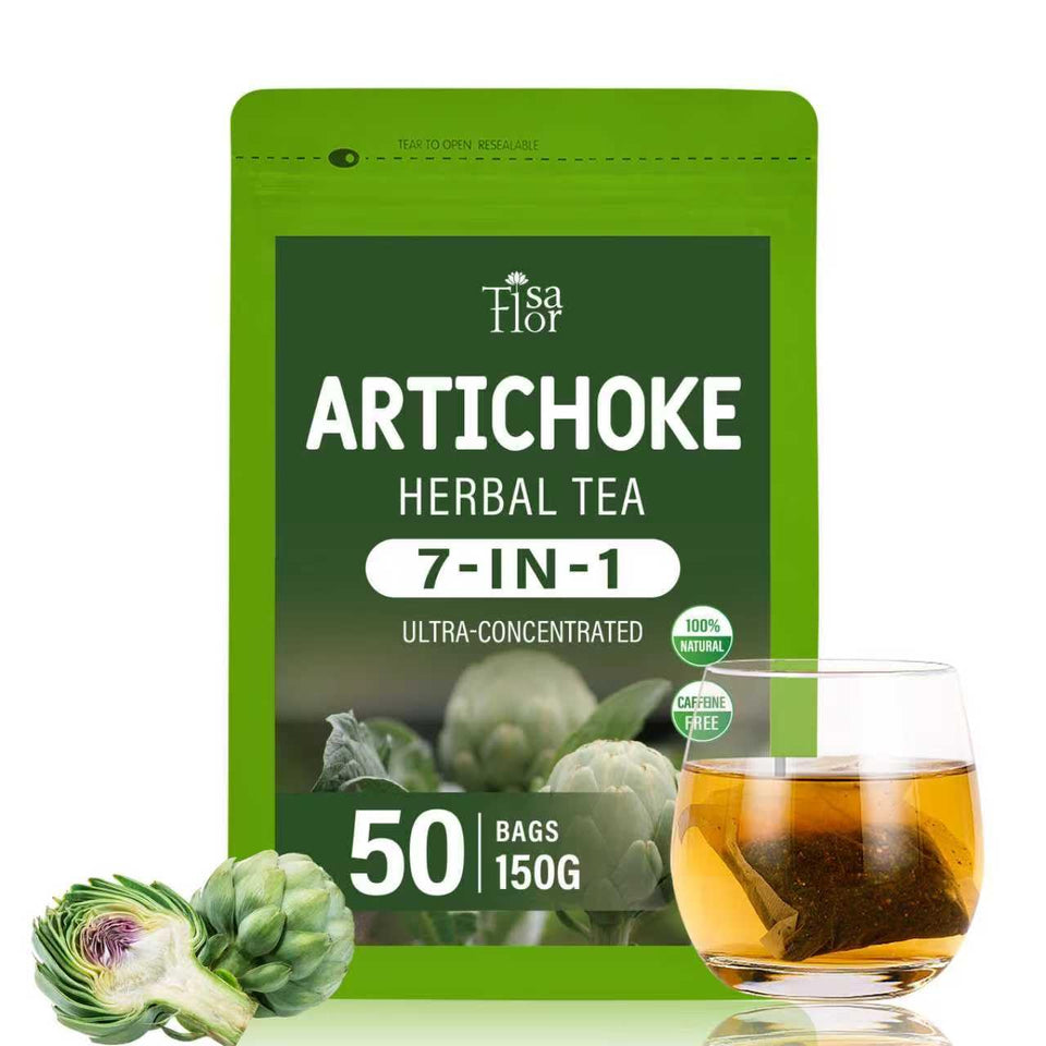 TisaFlor Artichoke Tea cup brew—possible digestive comfort.