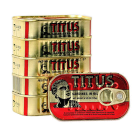 Titus Sardines served on toast, a simple protein-packed snack.