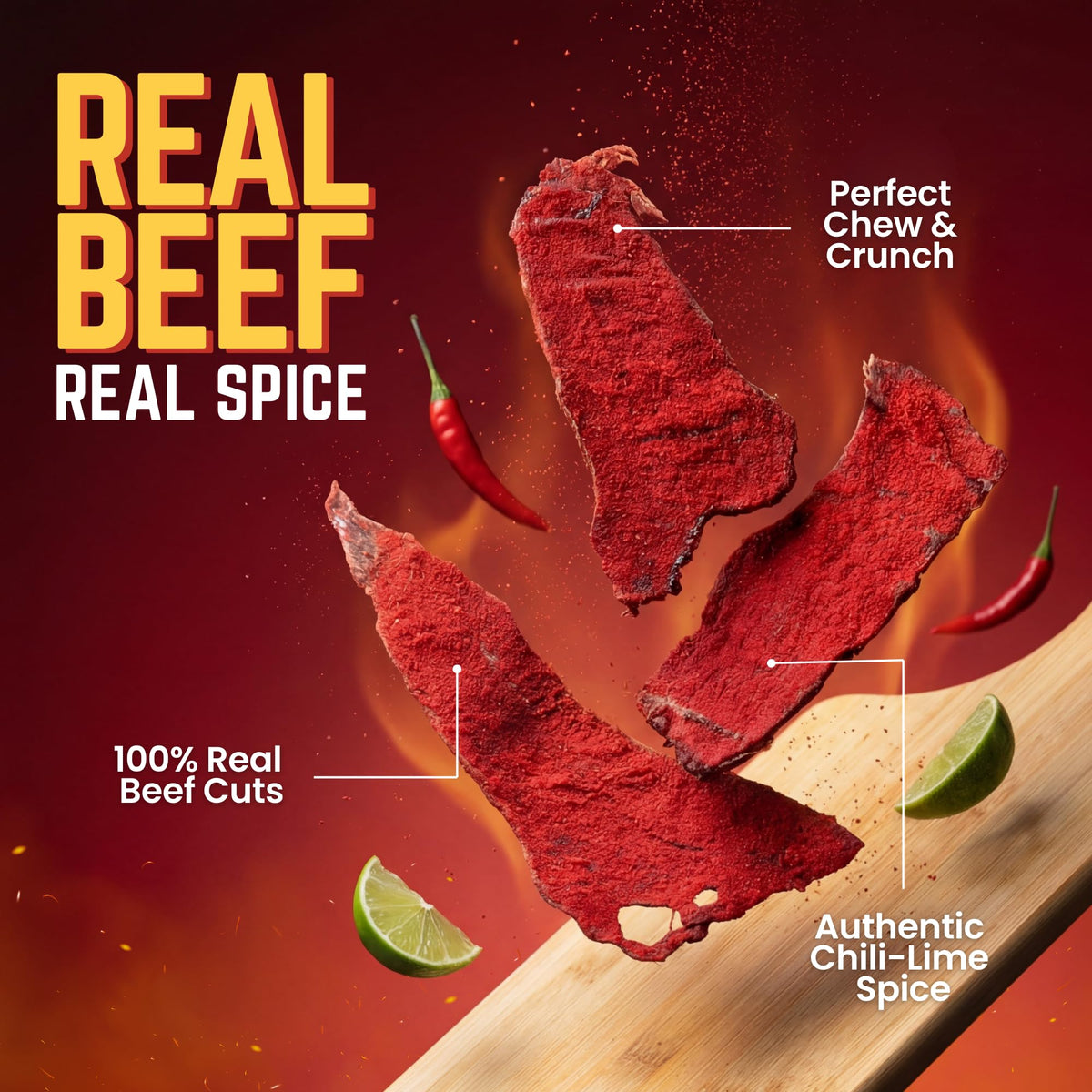 Tizon Lumbre jerky on shelf communicates Texas-made quality and authentic taste
