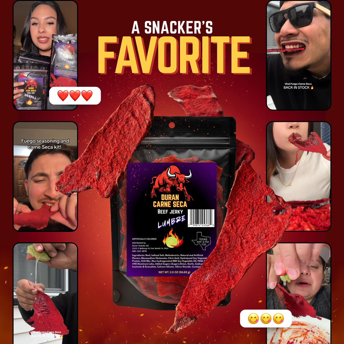 Tizon Lumbre jerky slices closeup highlights spicy garlic and chili flavor