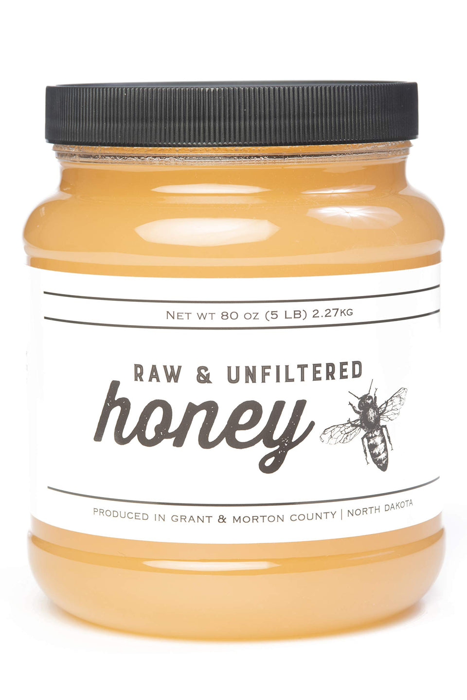TJO Bees raw honey in a 5 lb jar for everyday cooking.