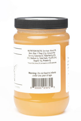 TJO Bees Raw Honey jar closeup highlights rich amber hue for tea sweetness