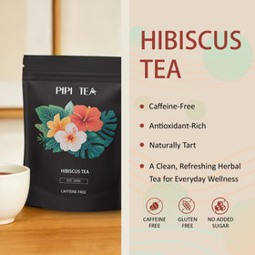 TMKTMK Pipi Hibiscus Tea dried petals highlight natural, sun-kissed flavor without additives.
