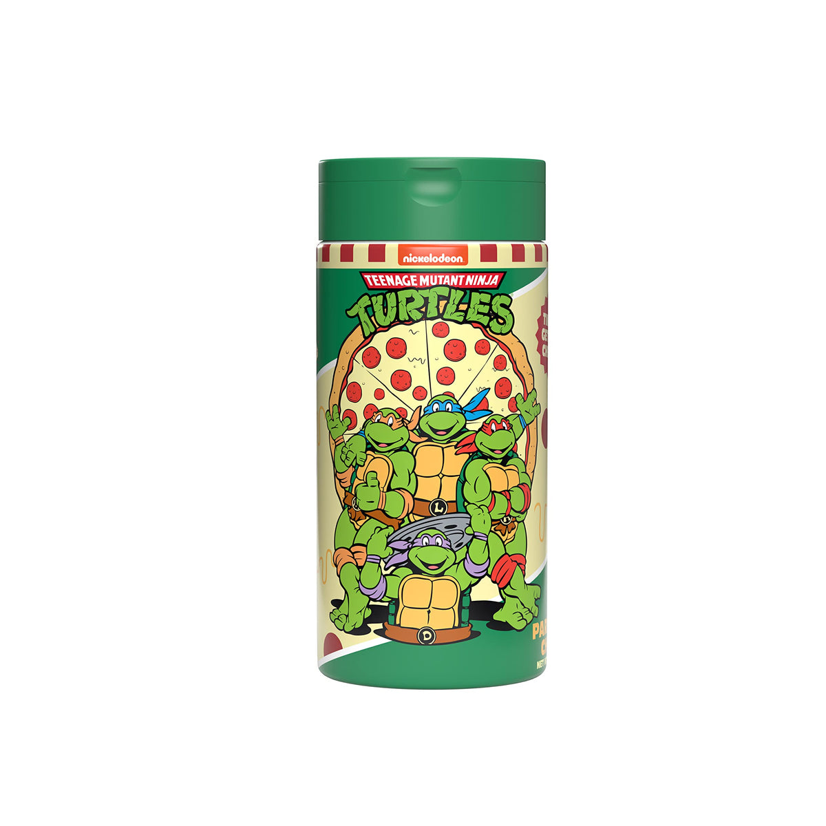 TMNT Parmesan cheese canister being poured for savory flavor