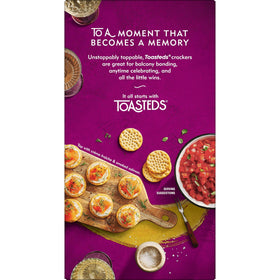 Toasteds crackers on a party platter ready for guests