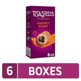Toasteds Harvest Wheat crackers with cheese for an easy snack.