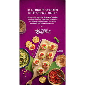 Toasteds crackers party scene elevating gatherings with light, toasty crunch.
