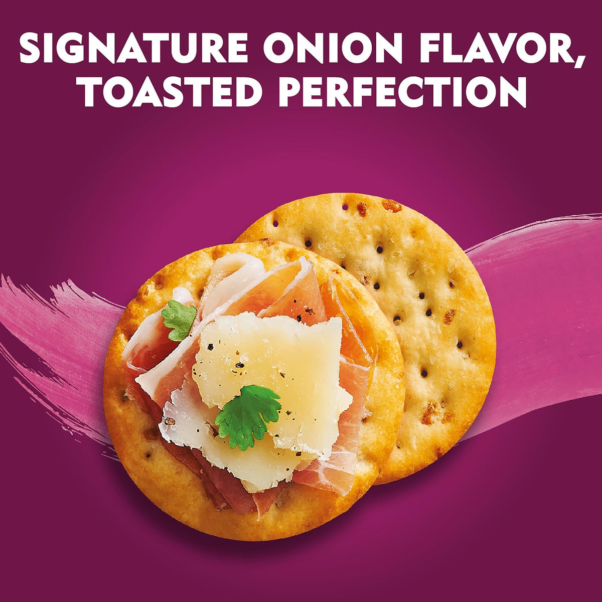 Toasteds Savory Onion crackers with a snack platter setup for sharing.