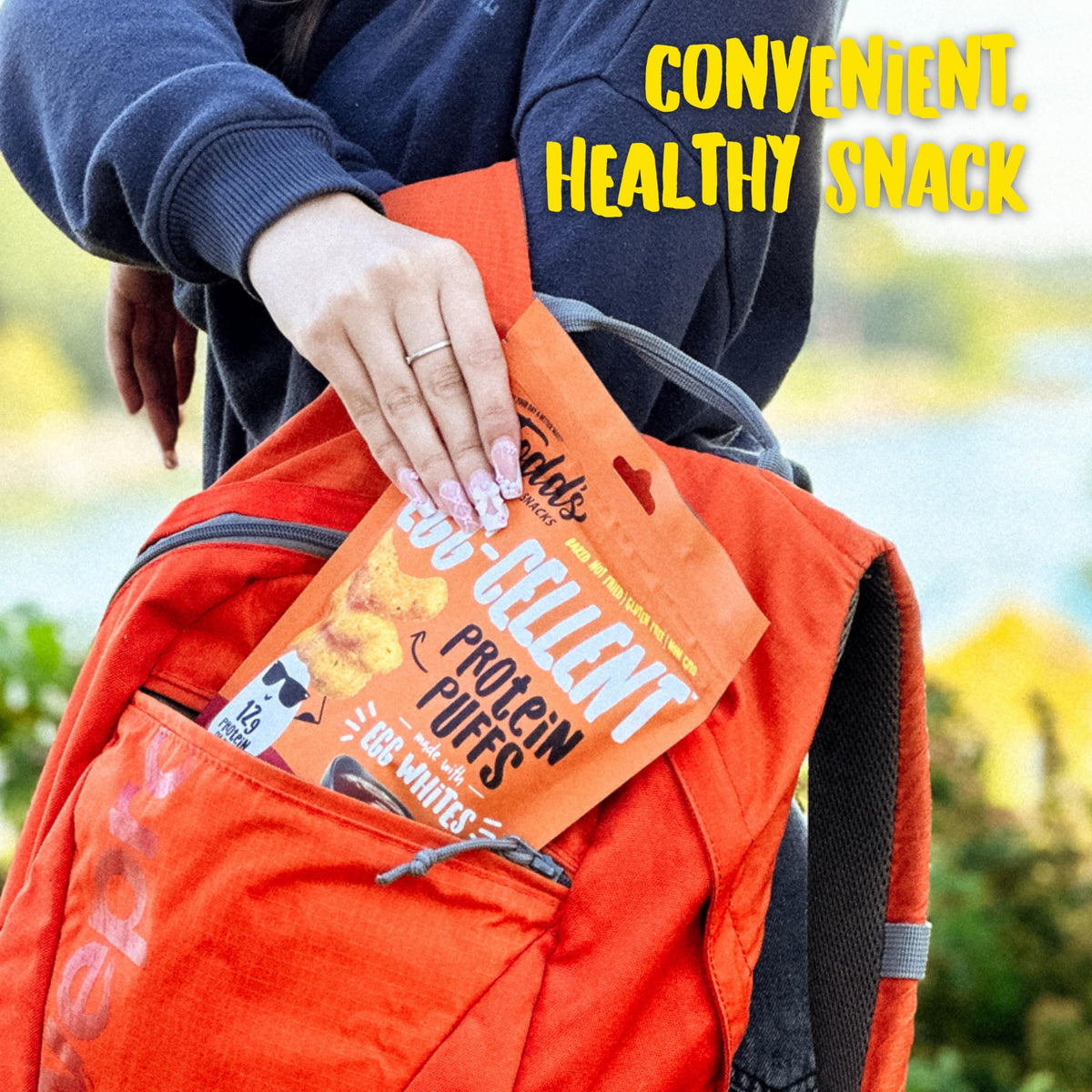 Todd's Better Snacks on-the-go pack shown for gym or office snacking.