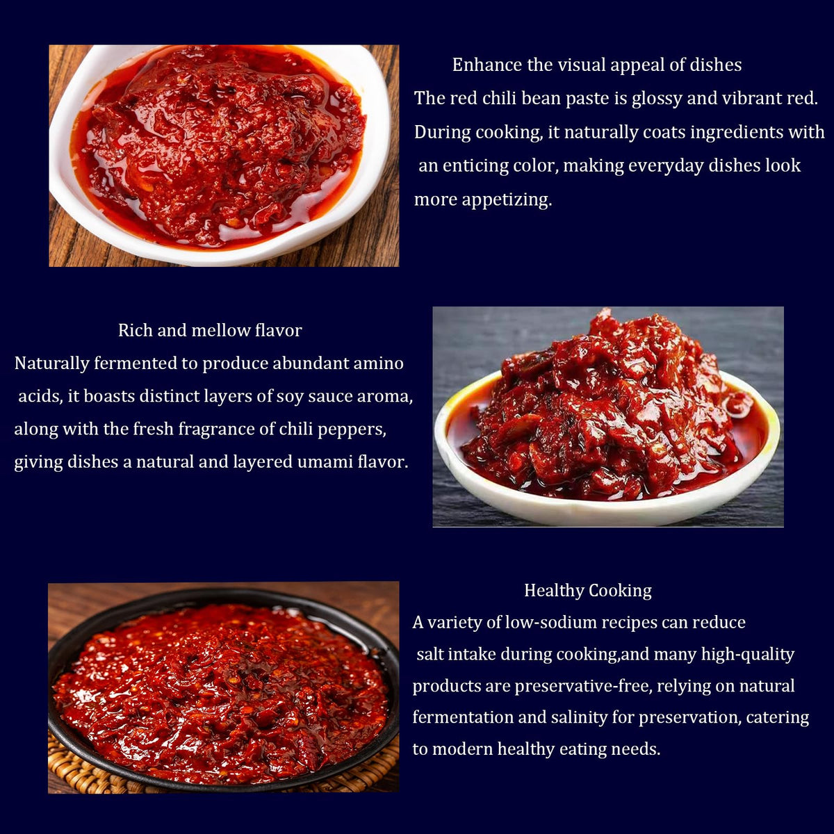 TOEISUXA Doubanjiang broad-bean-particles deliver rustic texture in sauces.