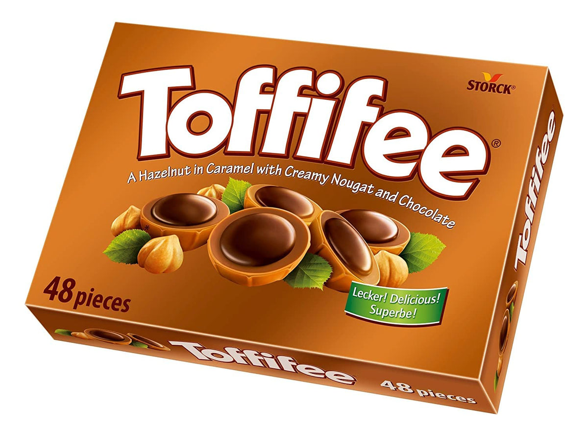 Toffifee 48-piece box packaging showcasing premium gift-ready presentation.