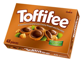 Toffifee 48-piece box packaging showcasing premium gift-ready presentation.