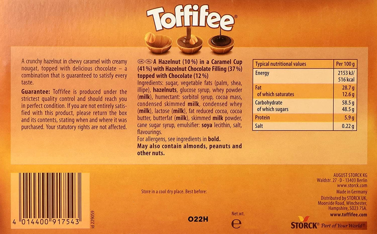 Toffifee gift-ready box display perfect for hosting guests.