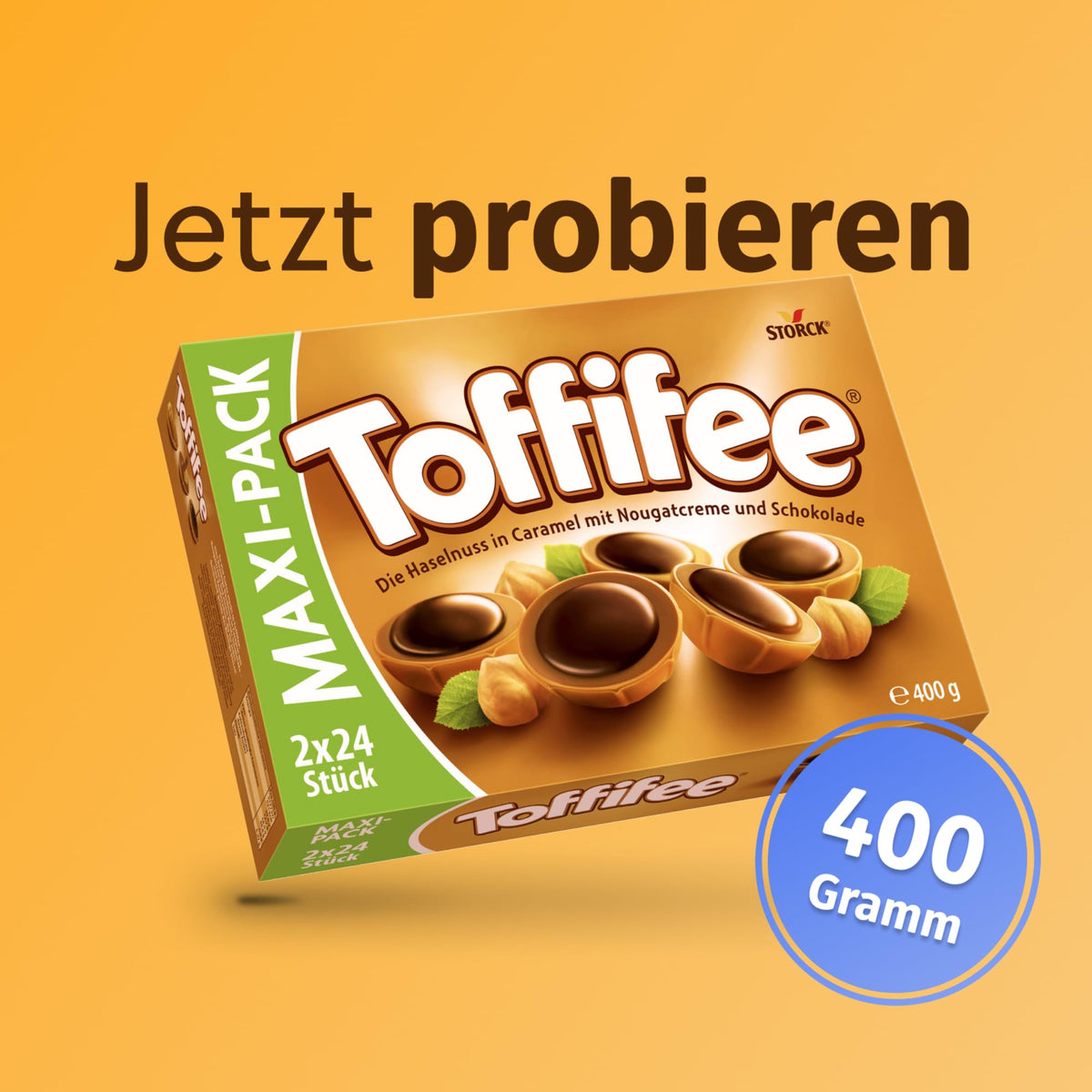 Toffifee hazelnut-in-caramel-core cross-section highlights nougat cream inside