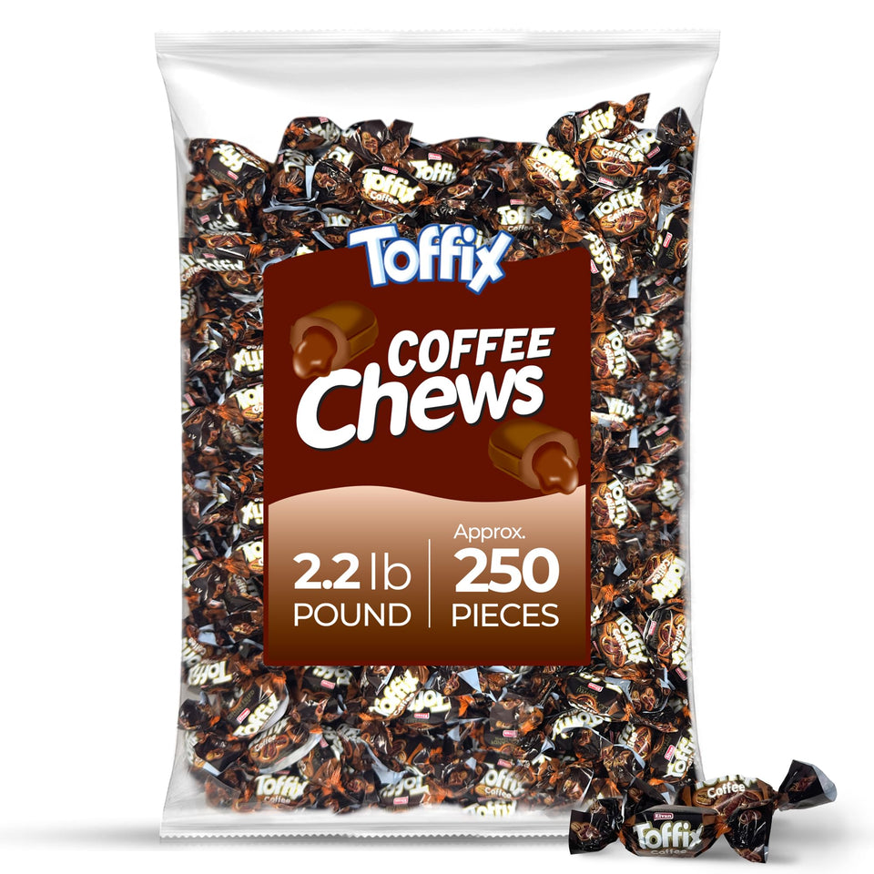TOFFIX Coffee Chews center-filled for on-the-go snacking with bold coffee flavor.