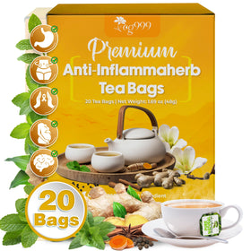 TOG999 Anti-Inflammaheb tea bags in eco-friendly packaging show natural ingredients