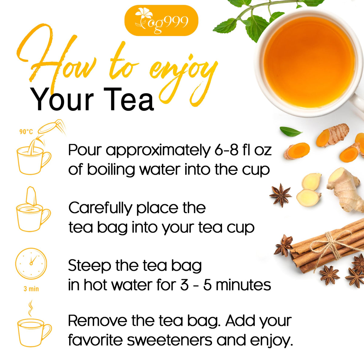 Pour a cup of TOG999 Anti-Inflammaheb for a calming moment