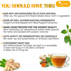TOG999 Anti-Inflammaheb peppermint tea bags with fresh aroma and flavor