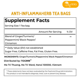 TOG999 Anti-Inflammaheb tea bags in kraft packaging
