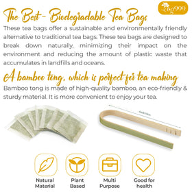 TOG999 compostable tea bags emphasizing sustainable sourcing.
